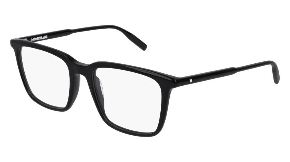New Mont Blanc MB0011O Mens Eyeglasses 005 Shiny Black 54-19-150mm