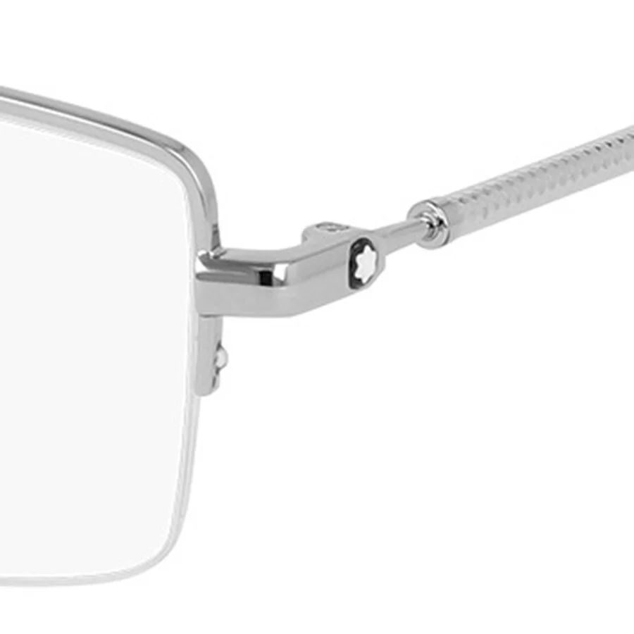 NEW MONT BLANC MB0113O 001 SEMI-RIMLESS SILVER AUTHENTIC EYEGLASSES FRAME 56-18 3