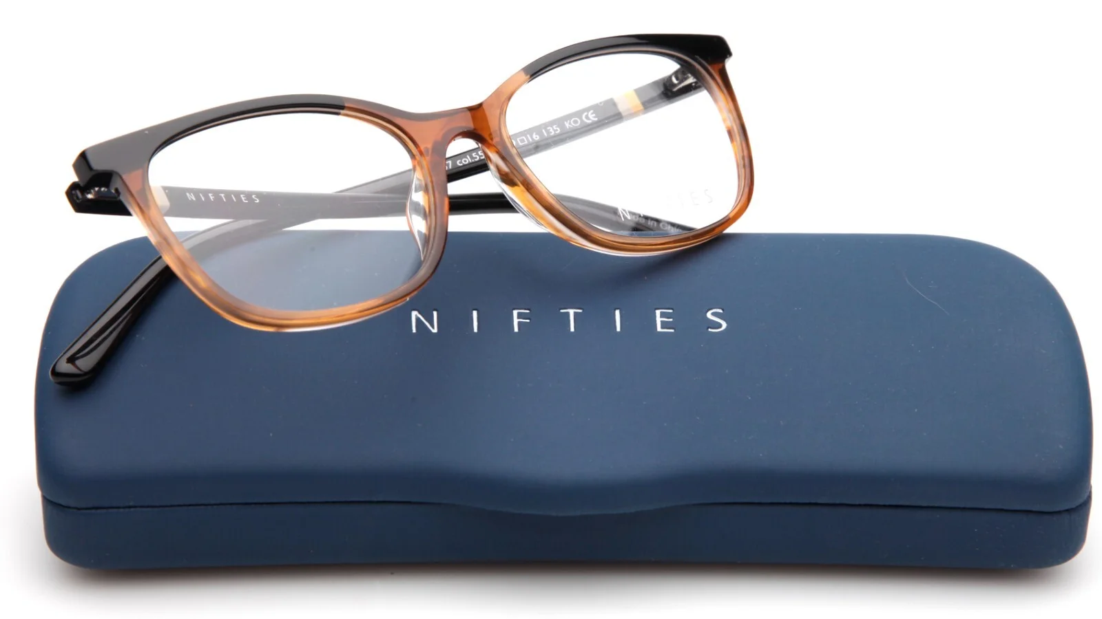 New NIFTIES NI9487 5525 Black Brown EYEGLASSES GLASSES 49-16-135mm B36mm