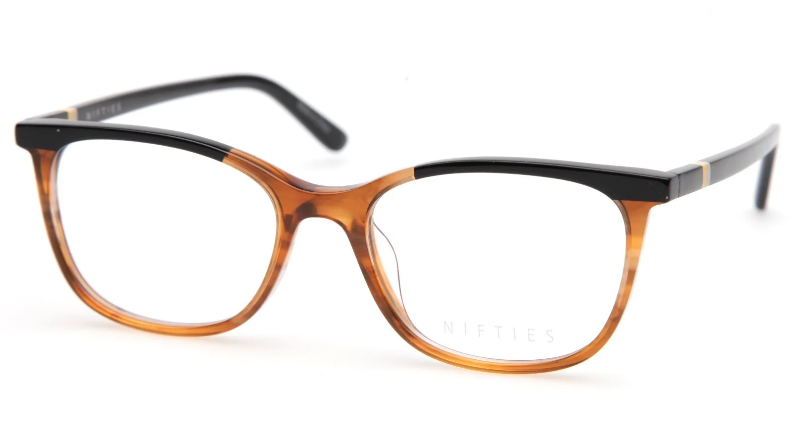 New NIFTIES NI9487 5525 Black Brown EYEGLASSES GLASSES 49-16-135mm B36mm 2