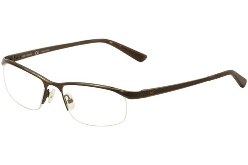 NEW NIKE 6037 259 Satin Brown Titanium Eyeglasses 53mm with Nike Case