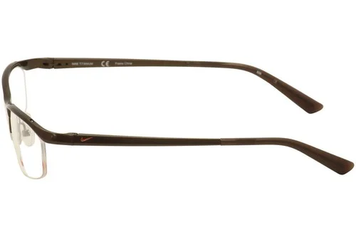 NEW NIKE 6037 259 Satin Brown Titanium Eyeglasses 53mm with Nike Case 2