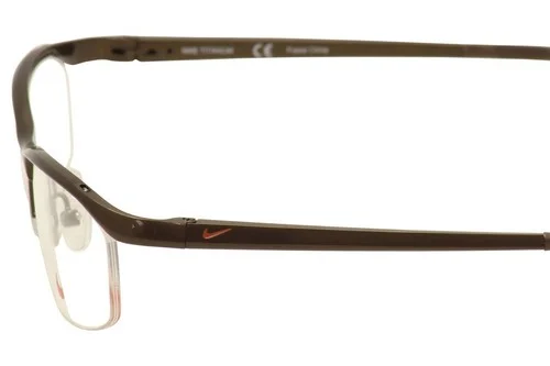 NEW NIKE 6037 259 Satin Brown Titanium Eyeglasses 53mm with Nike Case 3