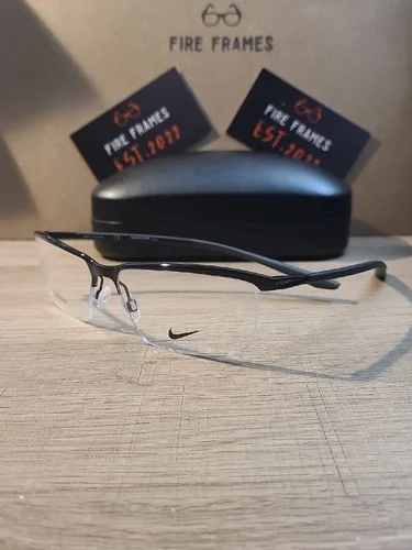 NEW NIKE 6071 003 BLACK TITANIUM AUTHENTIC EYEGLASSES FRAME W/CASE 59-16