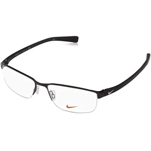NEW NIKE 8098 010 Black & White Eyeglasses 56mm with Nike Case