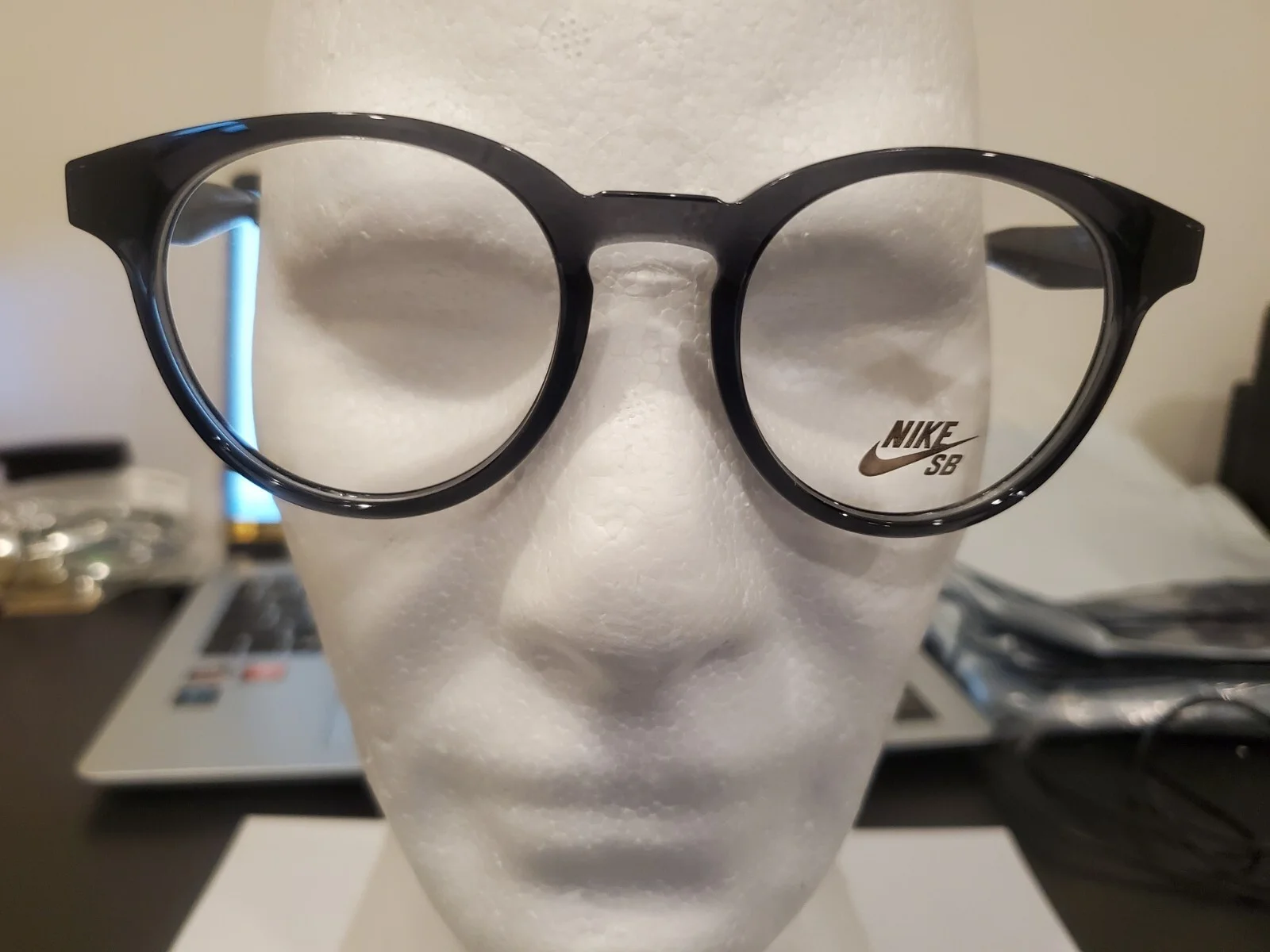 NEW NIKE EYEGLASSES 7113 ANTHRACITE GREY 020 ROUND MADE ITALY 49/20/145 2