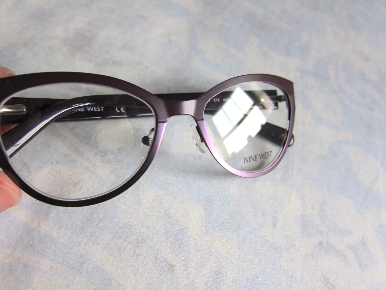 New NINE WEST NW1065 Metallic Purple Round Womens Eyeglasses Frame 49-18-135 3