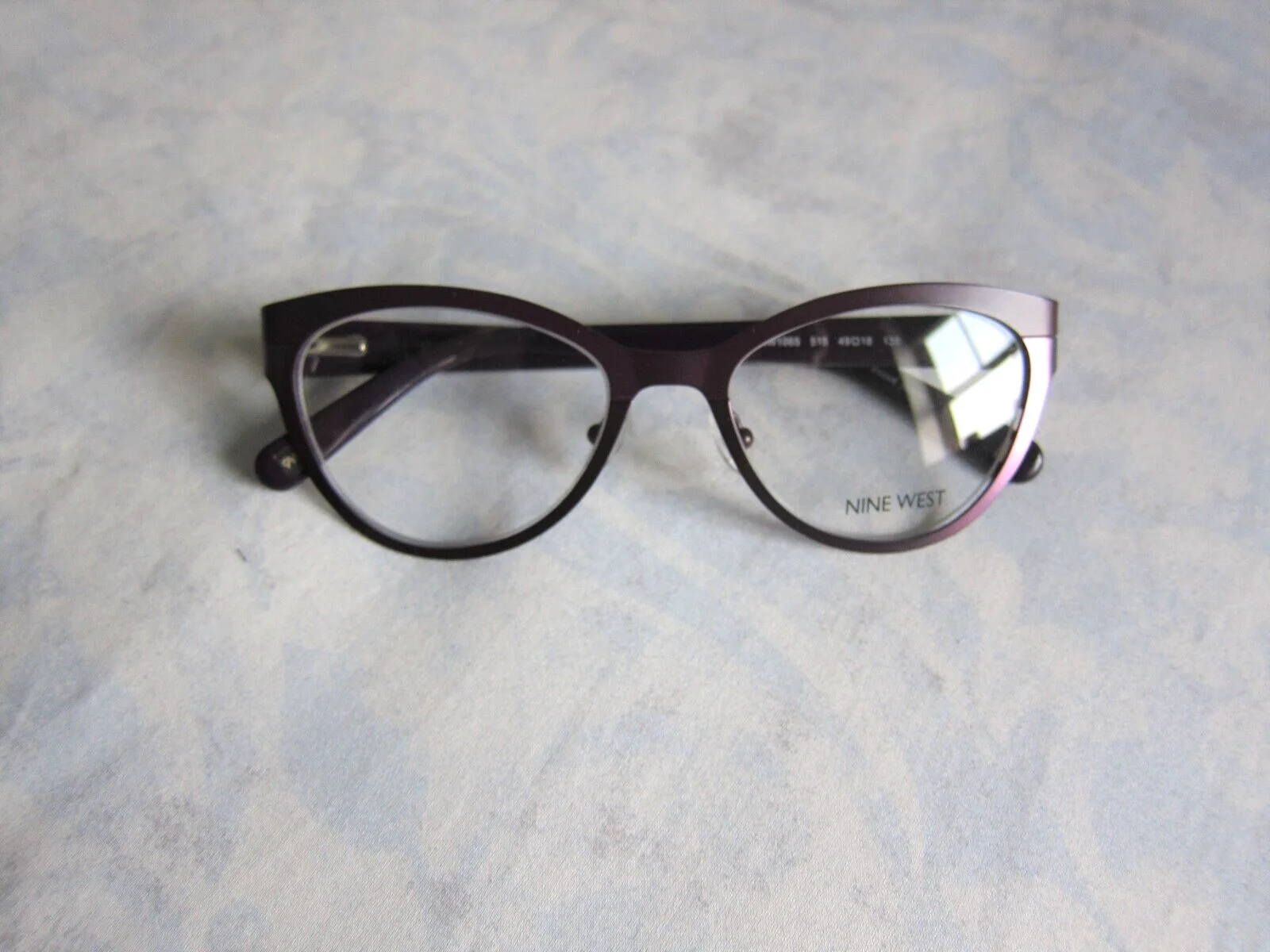 New NINE WEST NW1065 Metallic Purple Round Womens Eyeglasses Frame 49-18-135 4