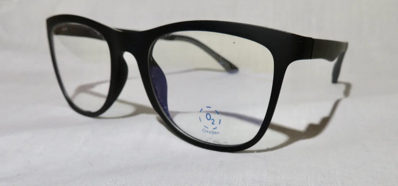 NEW O2 Oxygen eyeglasses Matte Black Eyewear frame, 50-17-135