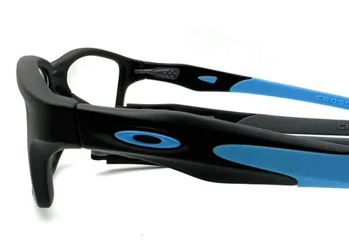 New Oakley Eyeglasses OX 8033 0155 Crosslink Satin Black/Sky 55-18-140 With Case 3