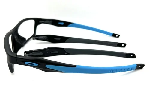 New Oakley Eyeglasses OX 8033 0155 Crosslink Satin Black/Sky 55-18-140 With Case 4