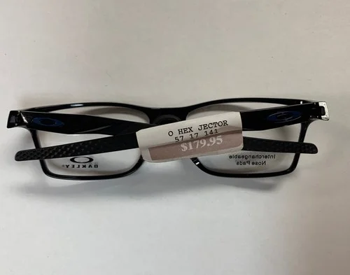 New Oakley Hex Jector OX8032 0457 Black Ink Demo Lens Spring Hinges 57-17-141 2