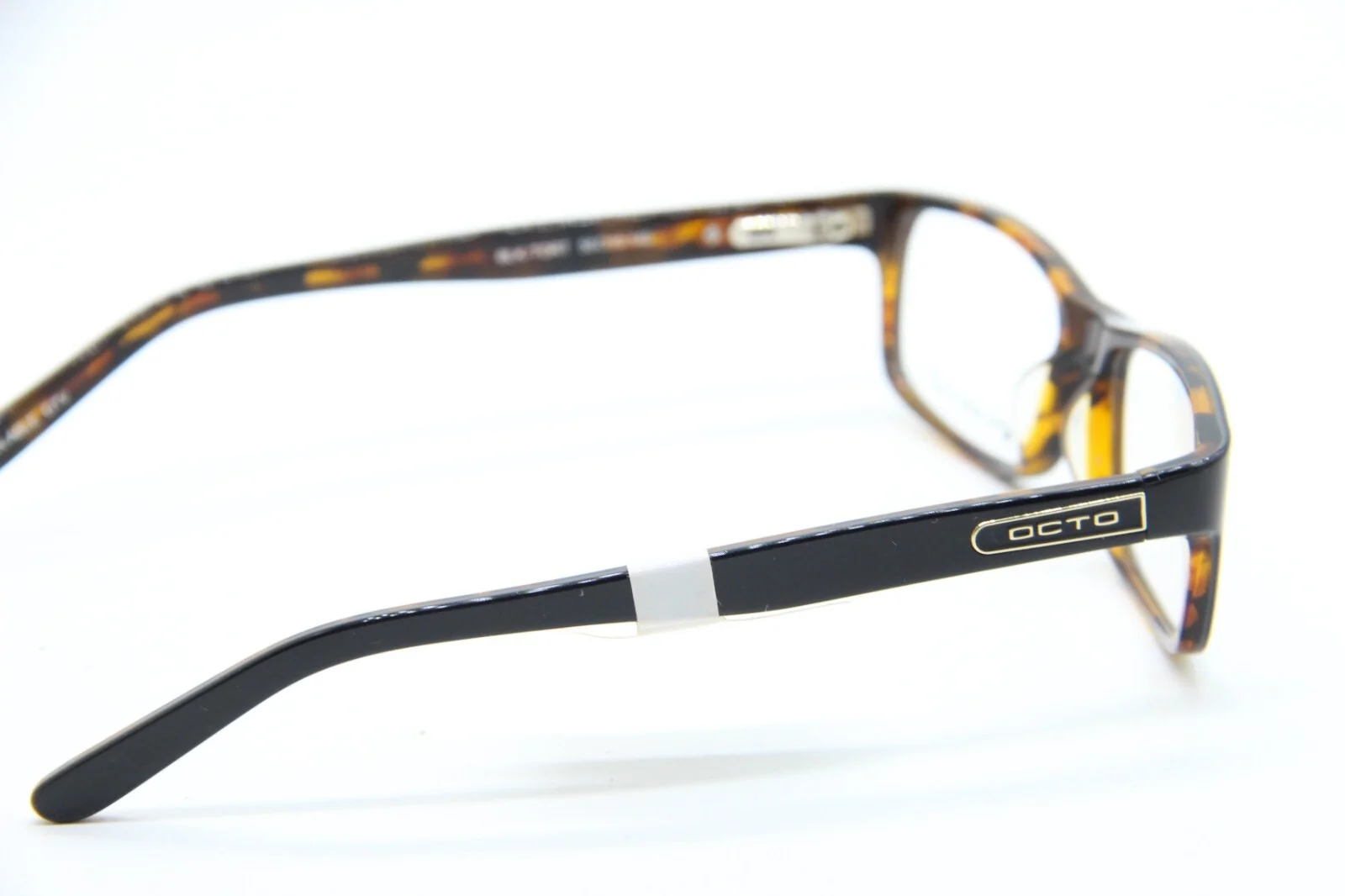NEW OCTO WHIPSAW TORTOISE BLACK EYEGLASSES AUTHENTIC FLAMES 55-16 3