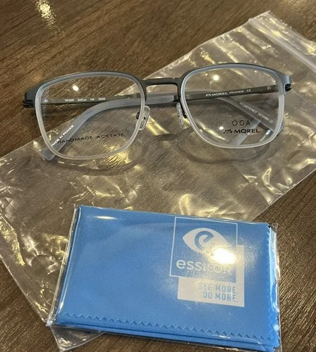 New OGA Morel Mens 10123O GO04 GUNMETAL WHITE Eyeglasses Frame 53-20-145 /France 2