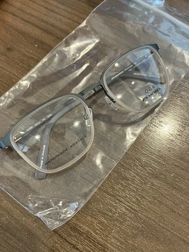 New OGA Morel Mens 10123O GO04 GUNMETAL WHITE Eyeglasses Frame 53-20-145 /France 3
