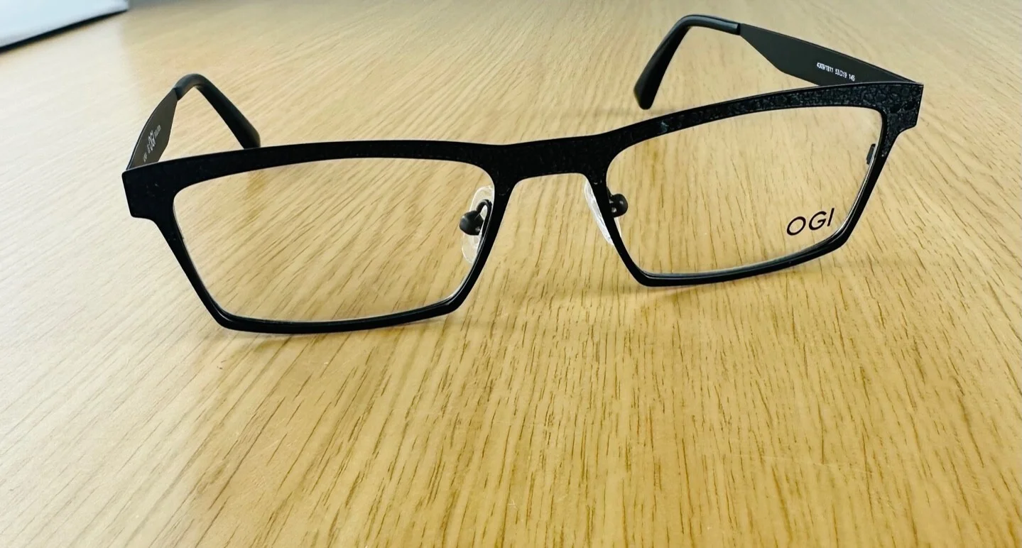 New OGI Evolution Leather/Black 4309 1811 Mens Eyeglasses Frame 53-19-145