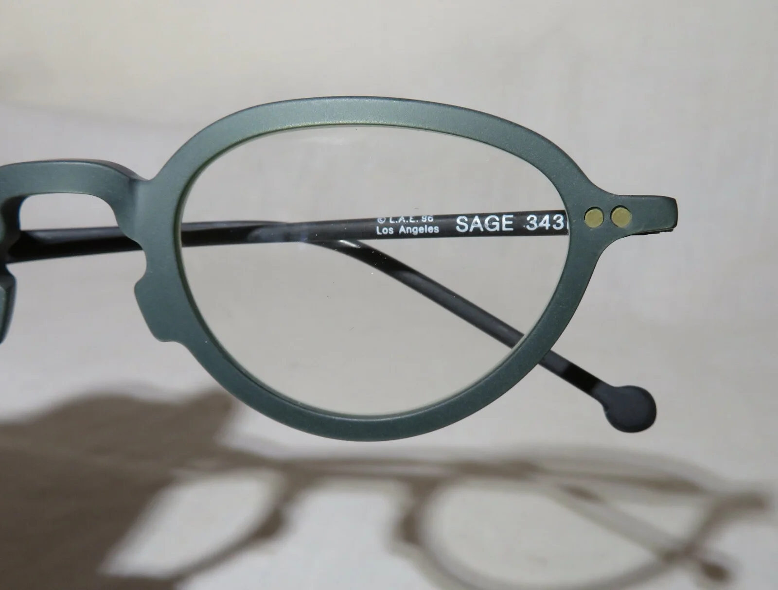 New old stock LA Eyeworks Sage eyeglass Green frames 44-17-135 FRAMES ONLY 4