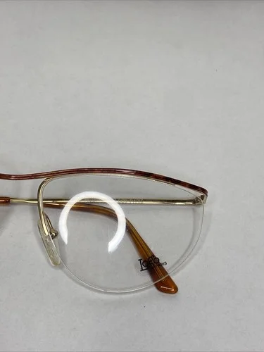 New Old Stock VTG Logo Paris Curved Brow Gold Tortoise Glasses Frames 56-18-135 2
