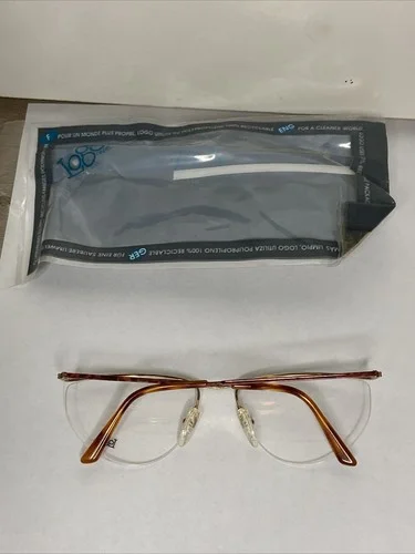New Old Stock VTG Logo Paris Curved Brow Gold Tortoise Glasses Frames 56-18-135 4