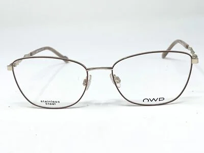 New OWP 1444 Beige/ Gold German Womens Eyeglasses Frame 54-17-135