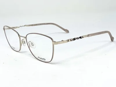 New OWP 1444 Beige/ Gold German Womens Eyeglasses Frame 54-17-135 2