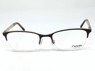 New OWP 1758 Brown Half Rim German Womens Eyeglasses Frame 51-19-135