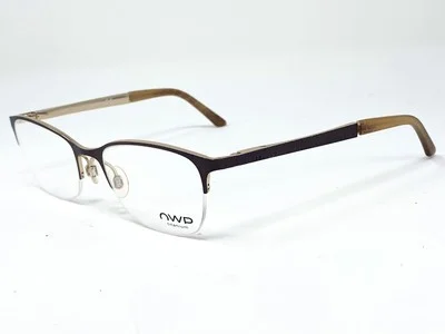 New OWP 1758 Brown Half Rim German Womens Eyeglasses Frame 51-19-135 2
