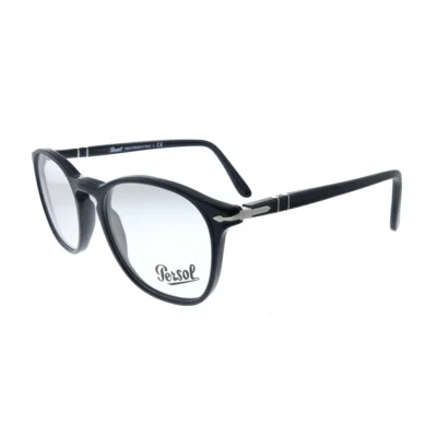 New Persol PO 3007V 95 Black Plastic Square Eyeglasses 52mm