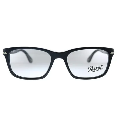 New Persol PO 3012V 95 Black Plastic Rectangle Eyeglasses 52mm 2
