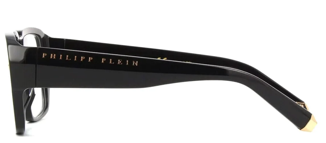 NEW PHILIPP PLEIN VPP 081 COL. 0700 HEXAGON BLACK-GOLD AUTHENTC EYEGLASSES 55-17 3
