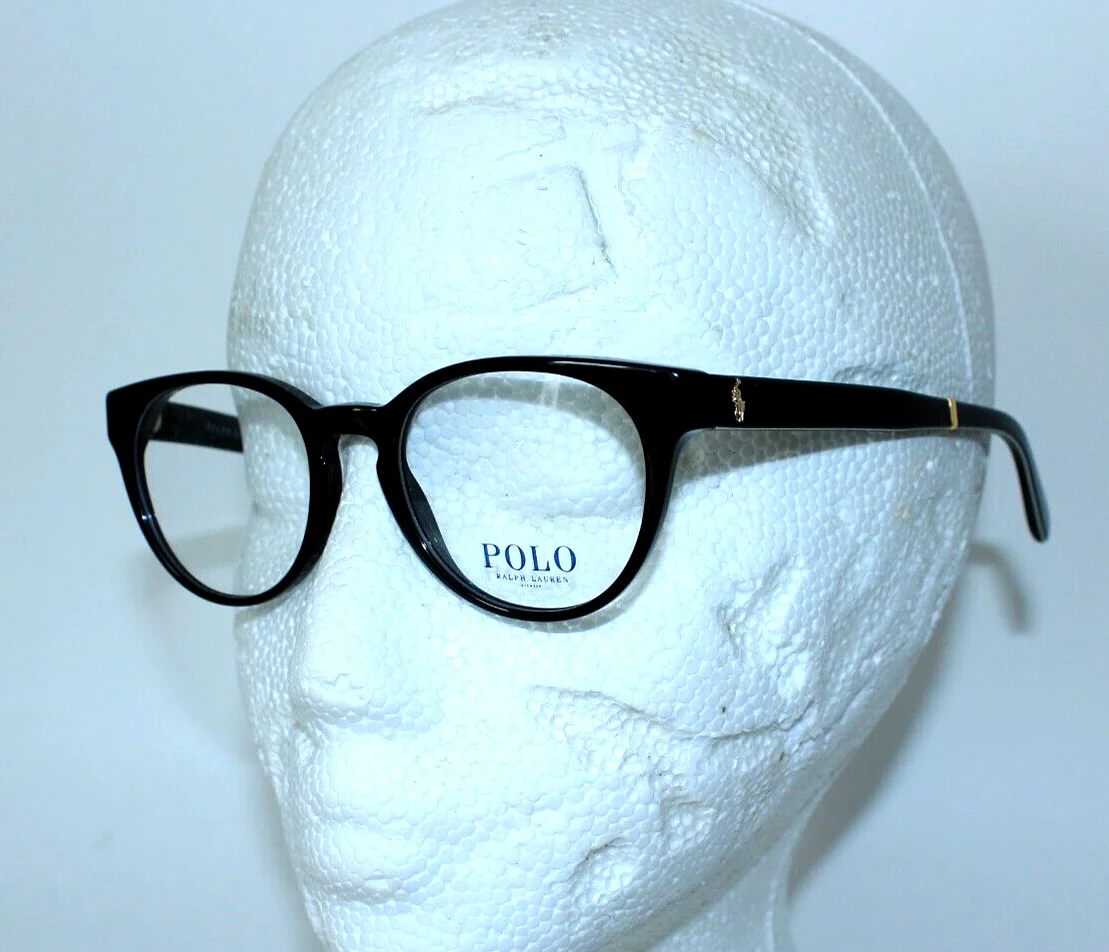 New POLO RALPH LAUREN Round Womens EYEGLASSES Frames 2164 Black 5001, 49-19-145 3