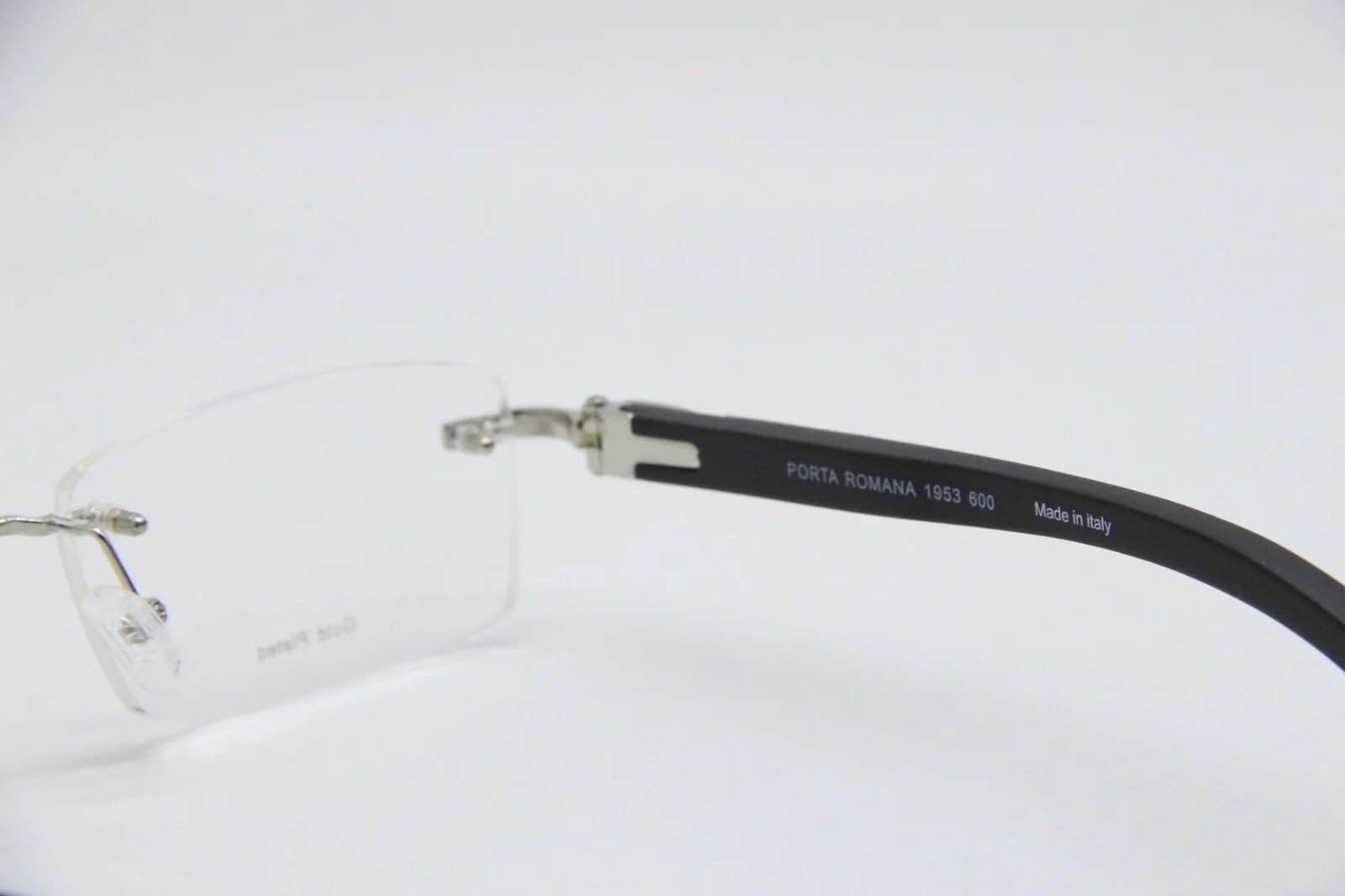NEW PORTA ROMANA 1953 COL. 600 SILVER BLACK AUTHENTIC EYEGLASSES W/CASE 56-18 4