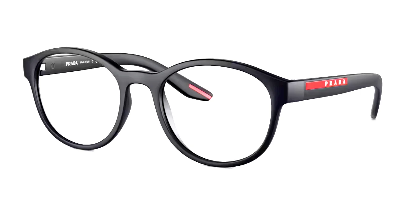 New PRADA Eyeglasses VPS 07P DG0-1O1 53-20 Rubberized Matte Black Round Frames