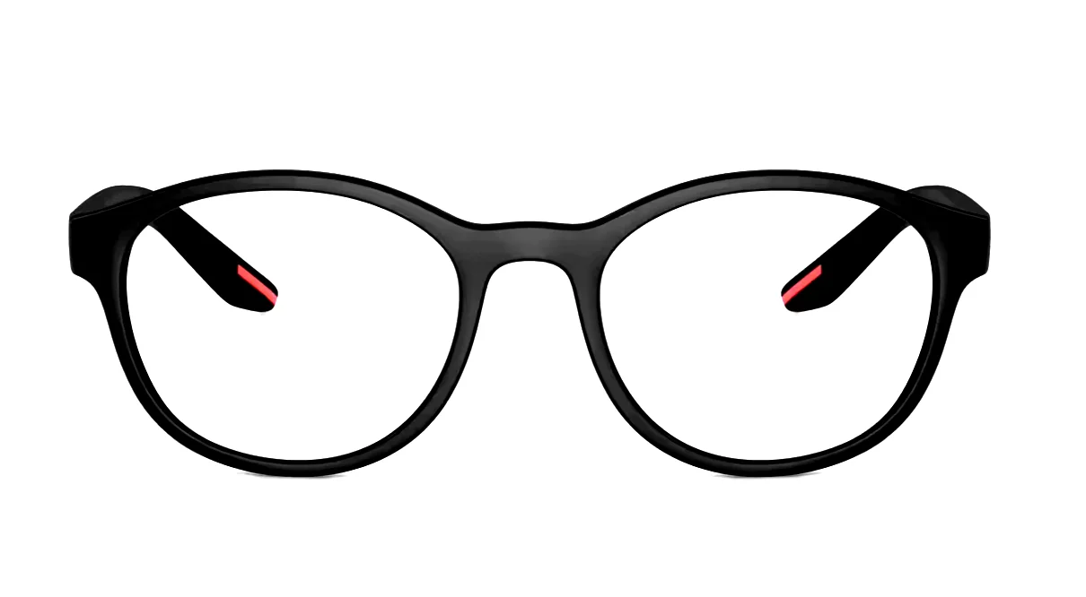 New PRADA Eyeglasses VPS 07P DG0-1O1 53-20 Rubberized Matte Black Round Frames 2