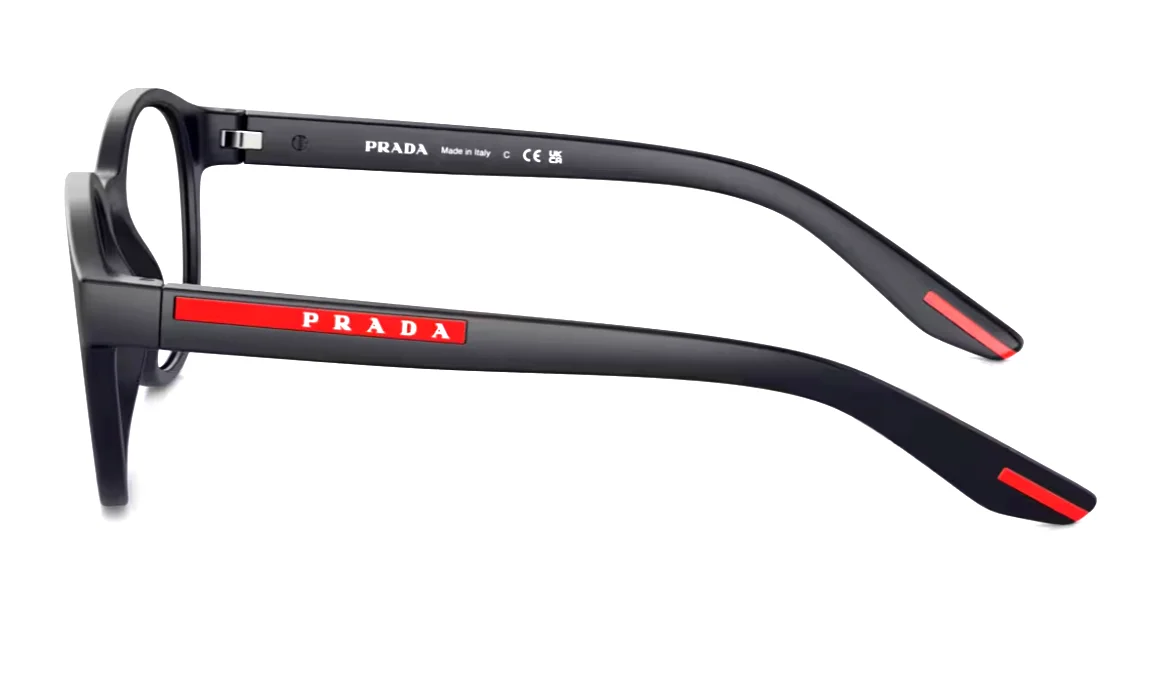 New PRADA Eyeglasses VPS 07P DG0-1O1 53-20 Rubberized Matte Black Round Frames 3