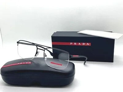 NEW Prada Sport VPS 51M 1AB -101 BLACK 55-19-145MM Eyeglasses Italy NIB