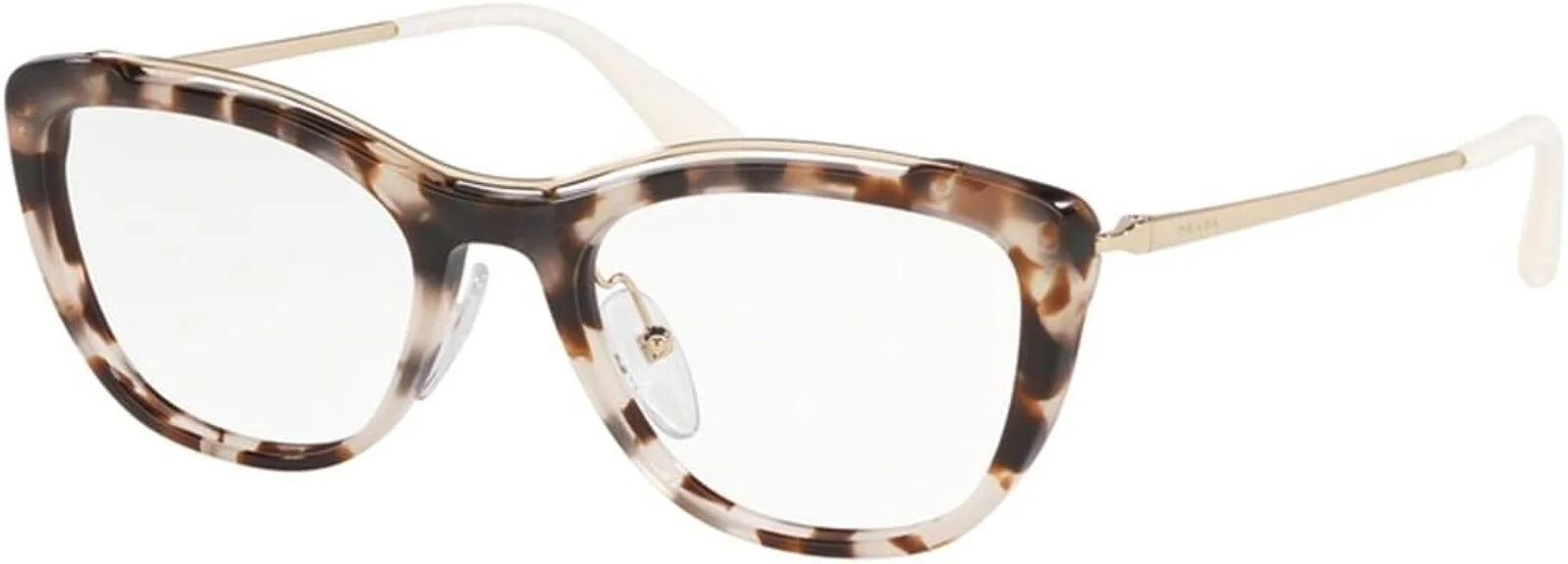 New PRADA VPR 04V Eyeglasses UAO-1O1 White Tortoise Cat Eye Frames 53/18/140