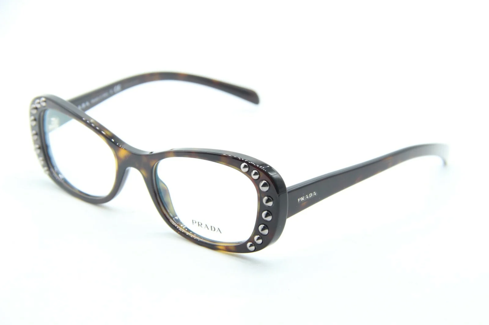 NEW PRADA VPR 21R 2AU-1O1 BLACK BROWN AUTHENTIC EYEGLASSES VPR21R 51-19