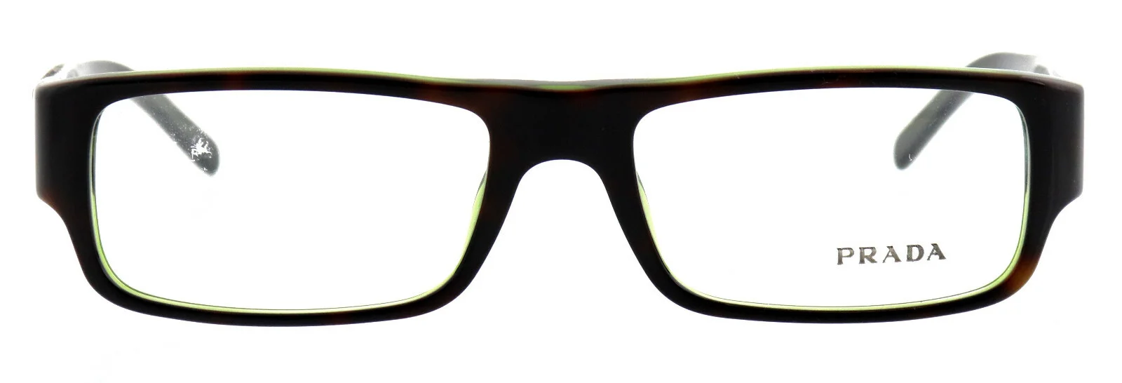 New PRADA VPR15I 5AY-1O1 52mm Black Crystal Green Eyeglasses Frames Italy