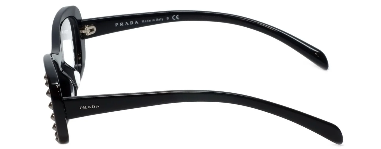 New PRADA VPR21R 1AB-1O1 53mm Black Studded Eyeglasses Frames Italy 3