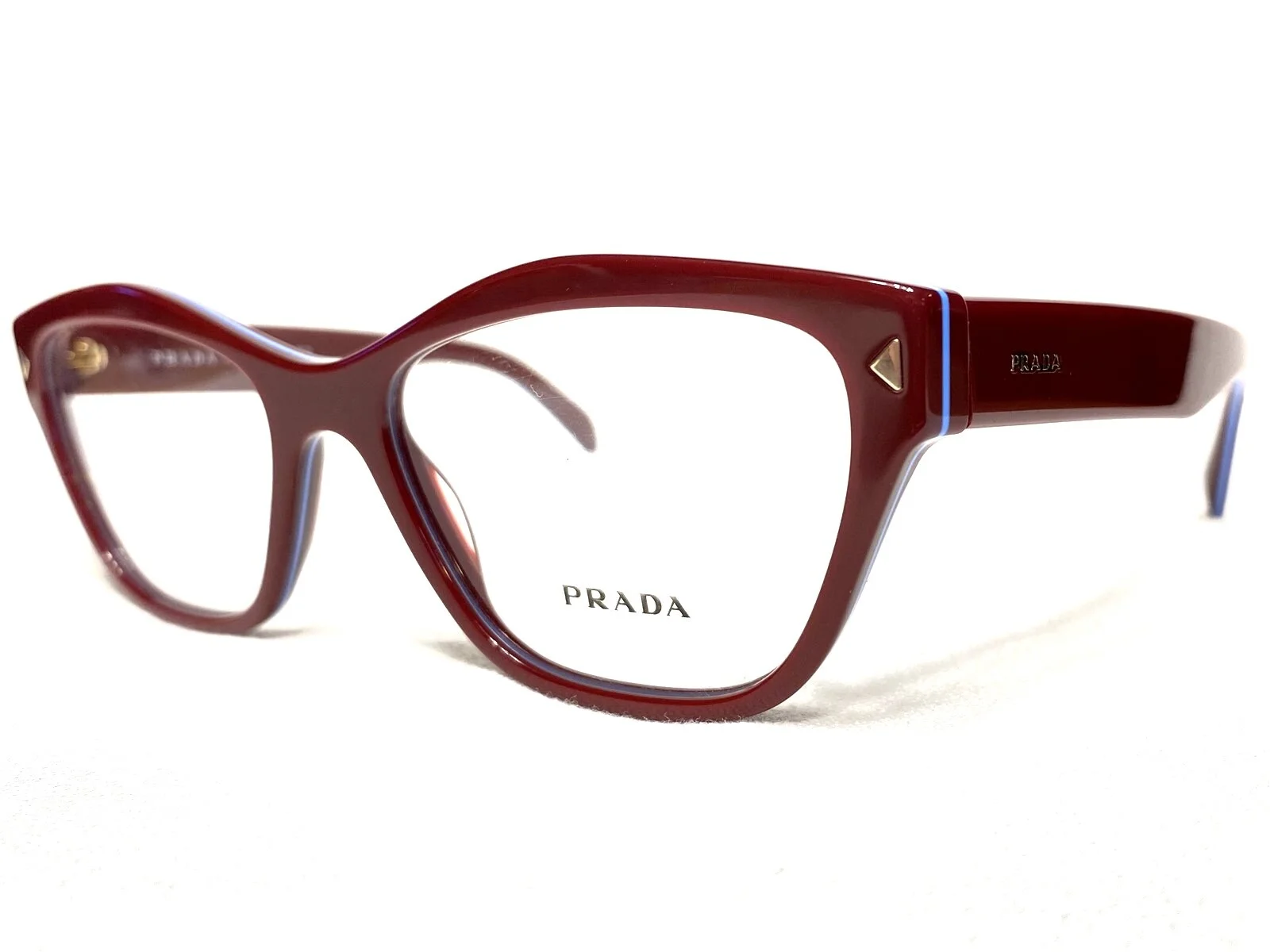 NEW Prada VPR27S UF9-1O1 Womens Red/Blue Square Designer Eyeglasses Frames 53/17 2