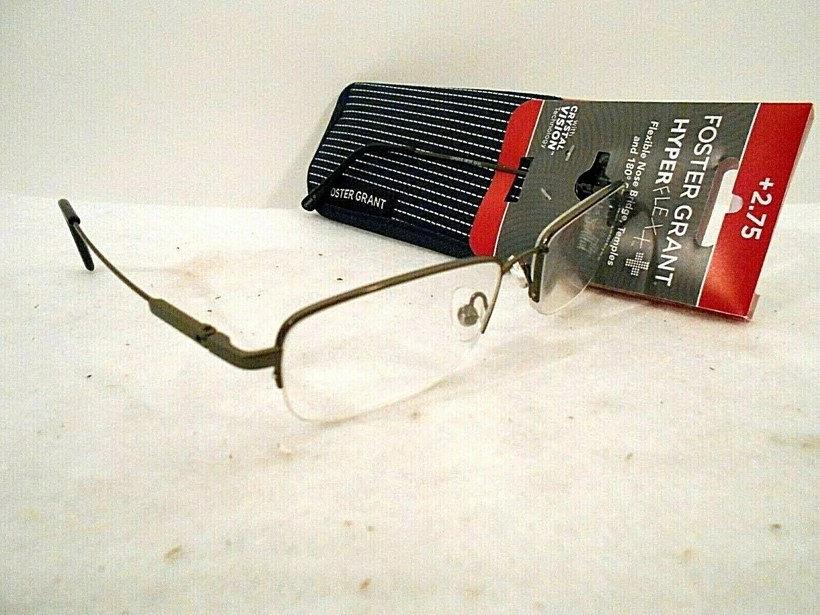NEW Premium Foster Grant Hyperflex Gunmetal Reading Glasses Soft Case FREE SHIP 2