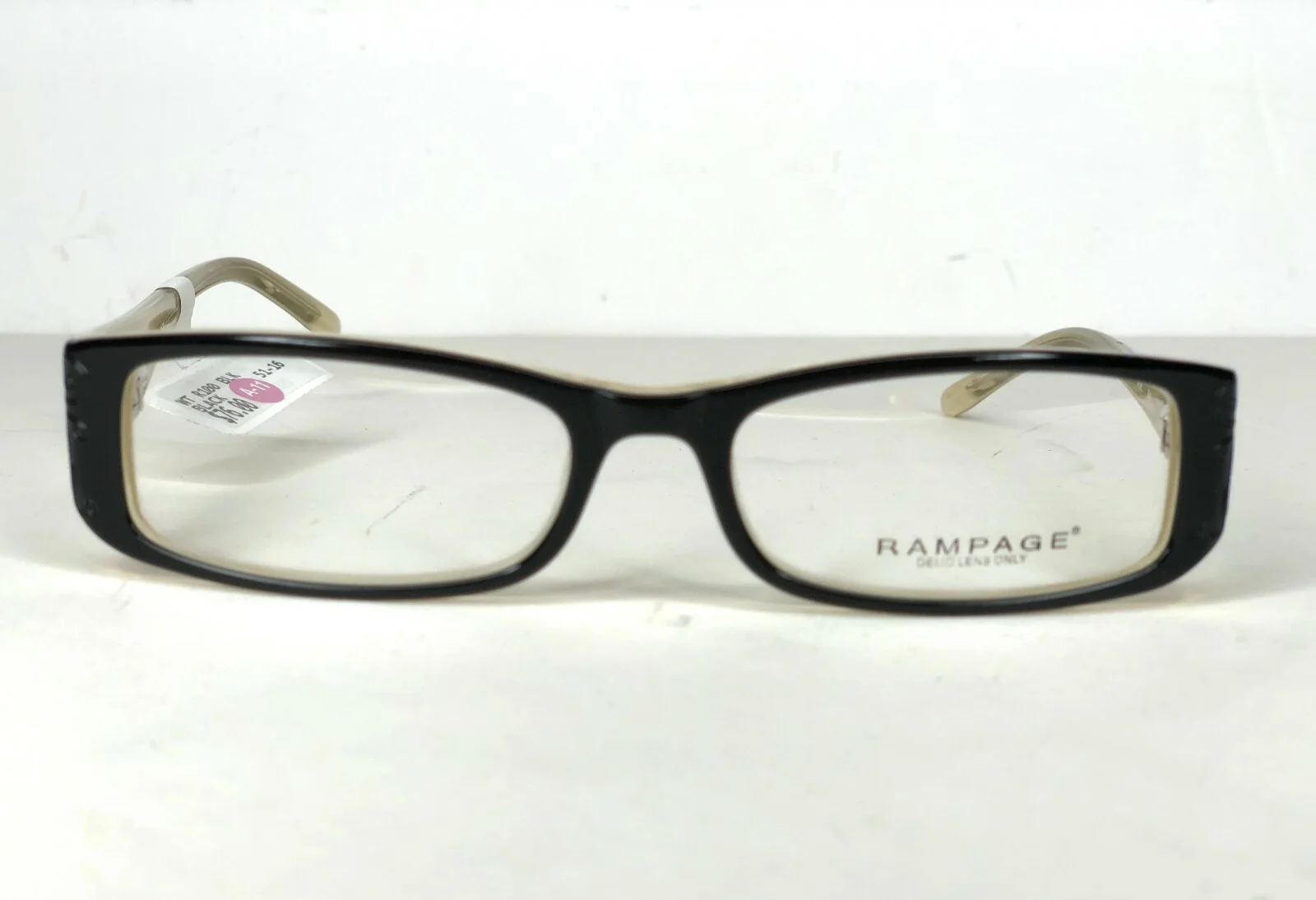New Rampage Eyeglasses R100 black cream 51-16-135 $76 FRAMES women demo lens 3