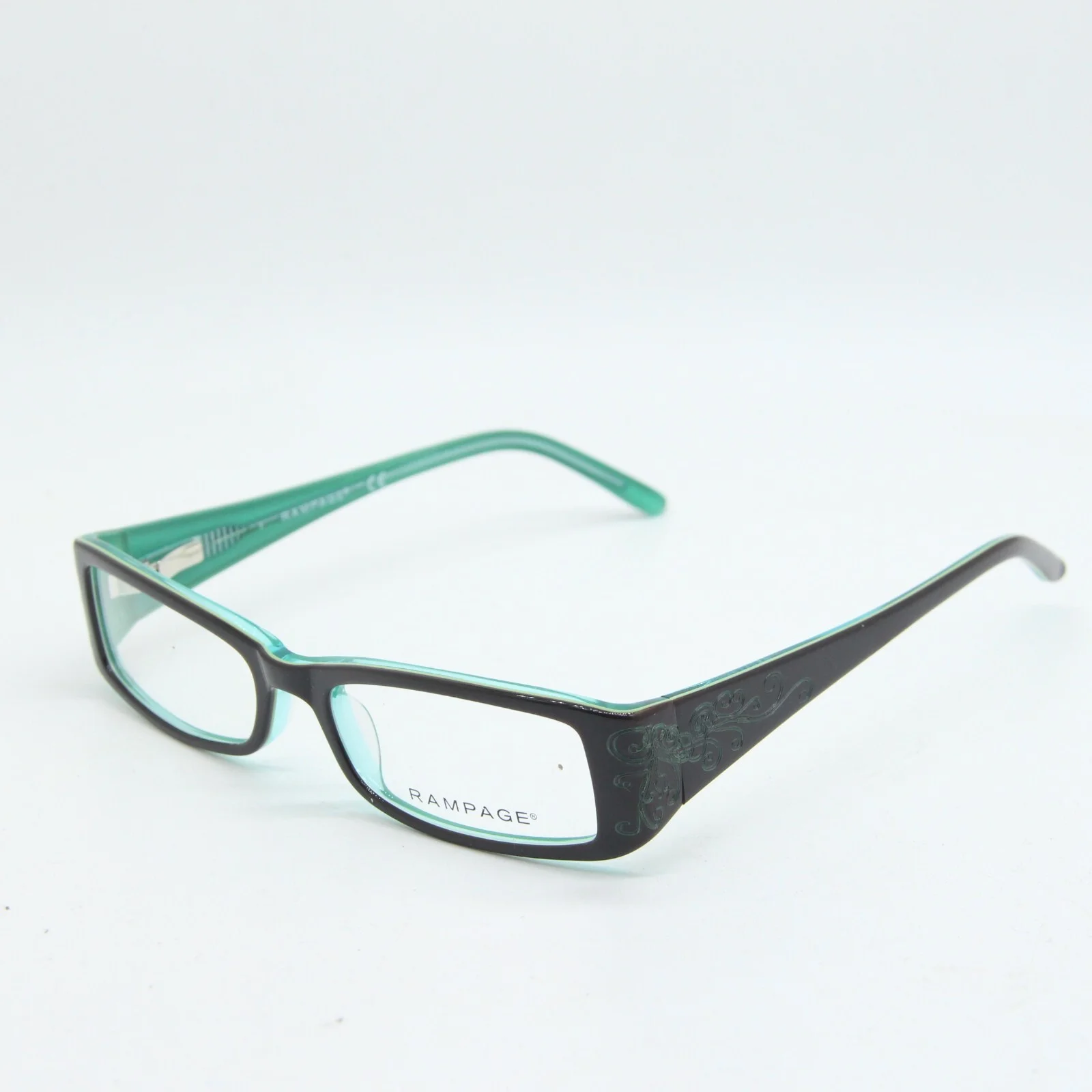 NEW RAMPAGE R100 BRN BROWN GREEN AUTHENTIC EYEGLASSES 51-16