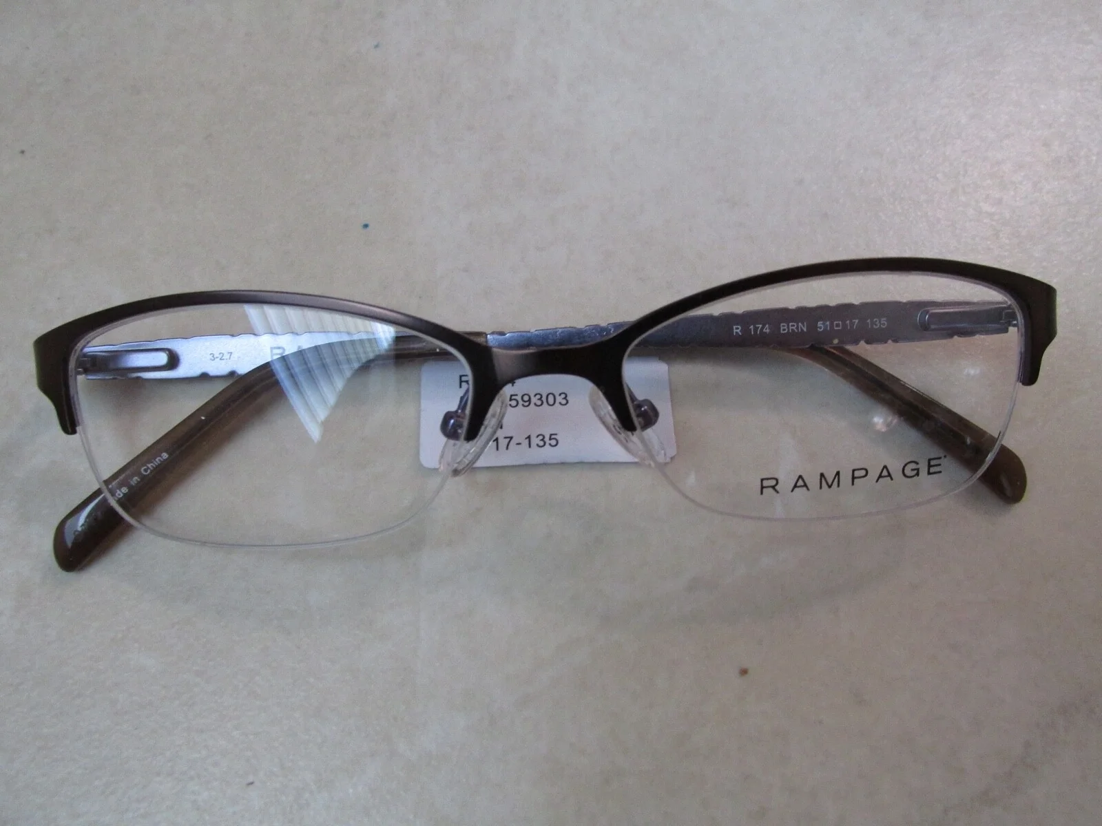 New RAMPAGE R174 Women Eyeglasses Half Rim Frame 51-17-135 Brown/Purple $76.00 3