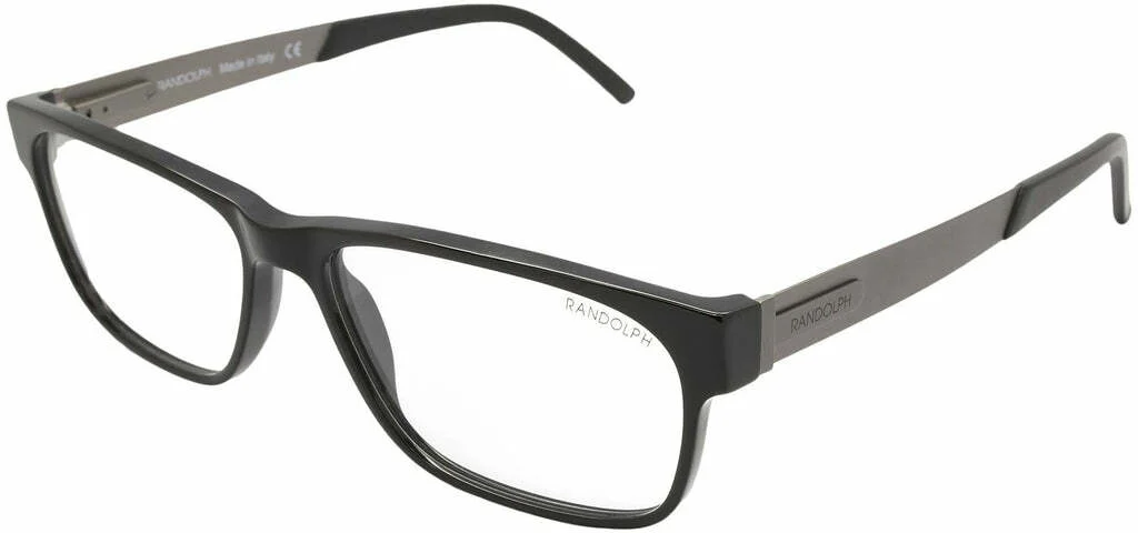 NEW Randolph Keesler Black/Bronze Eyeglass Frames 52/15/140 Skull Temple