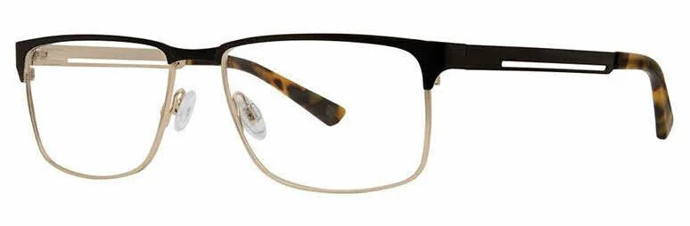 New Randy Jackson Eyeglasses RJ 1091 Black Gold 55-16-140 w/ RJ Hard Case