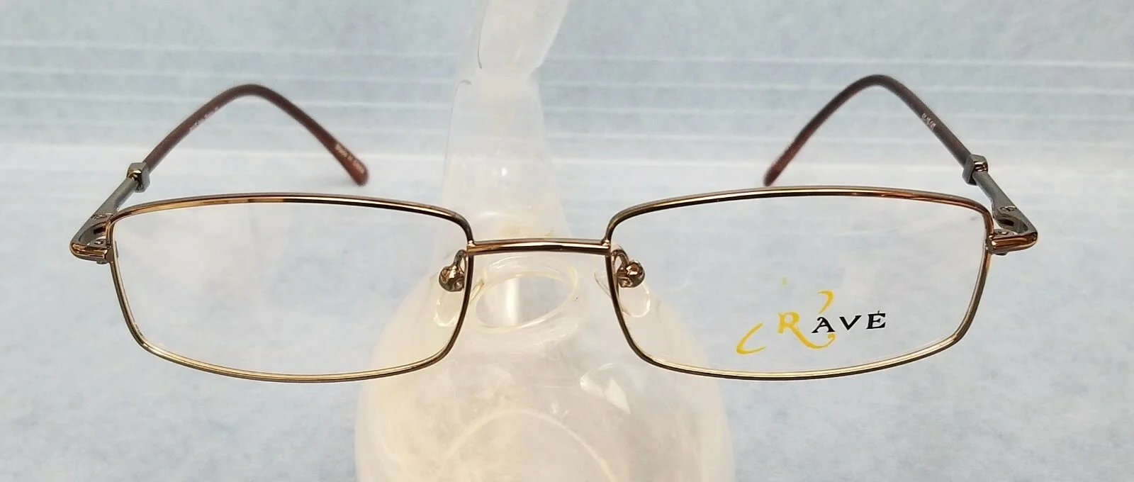 New RAVE Eyeglasses Gunmetal Frames w/ Dark Brown Temples ~ Discounted Closeout!