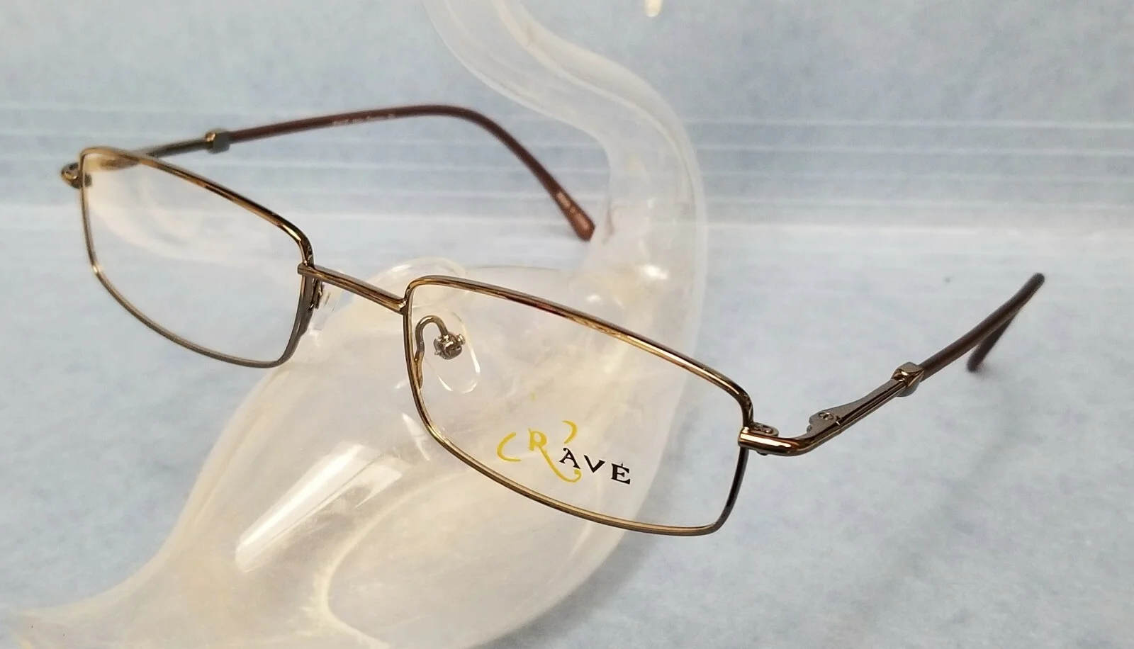 New RAVE Eyeglasses Gunmetal Frames w/ Dark Brown Temples ~ Discounted Closeout! 2