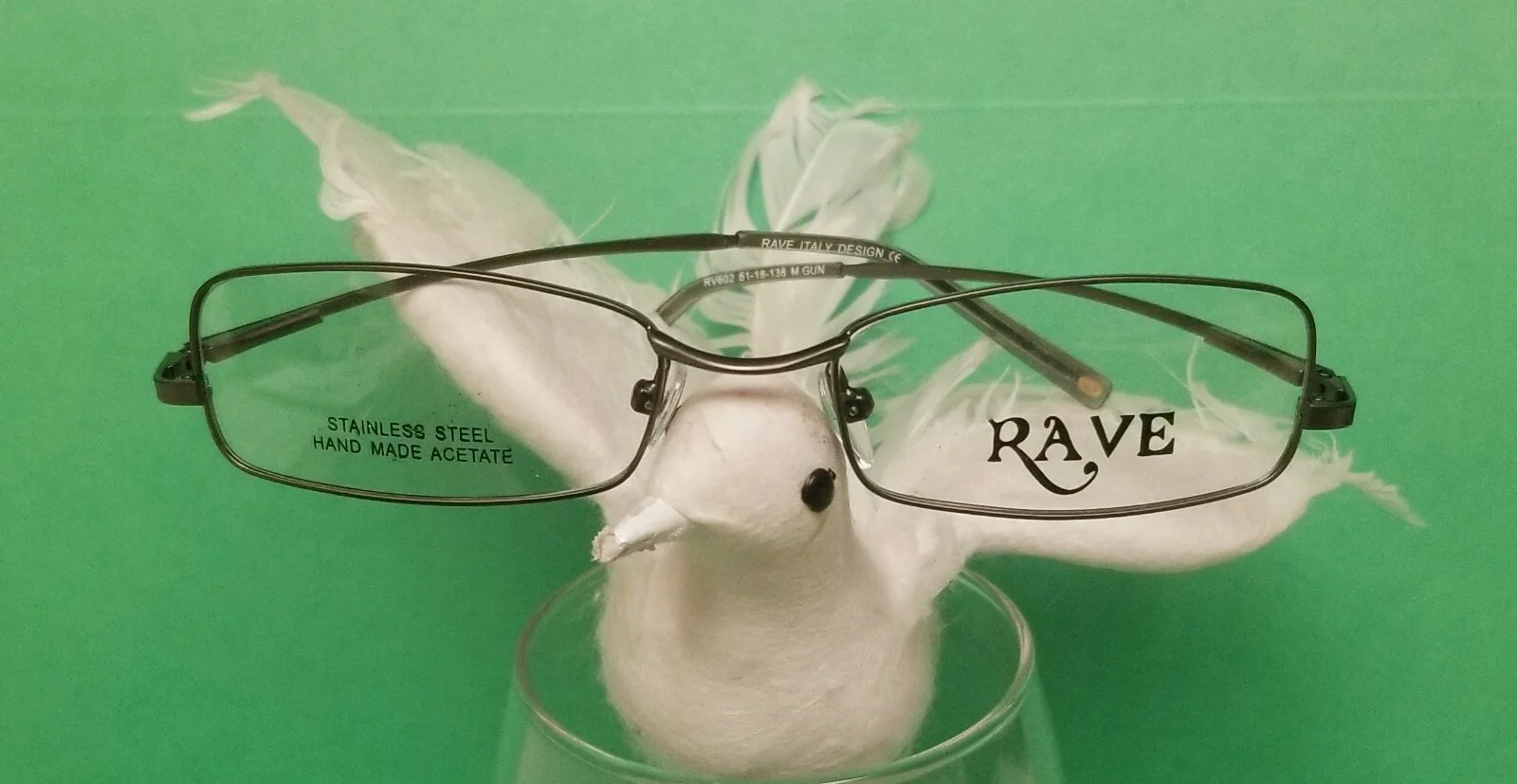 New RAVE Eyeglasses Gunmetal RV602 Unique Shape Lightweight Frames ~ Closeout!
